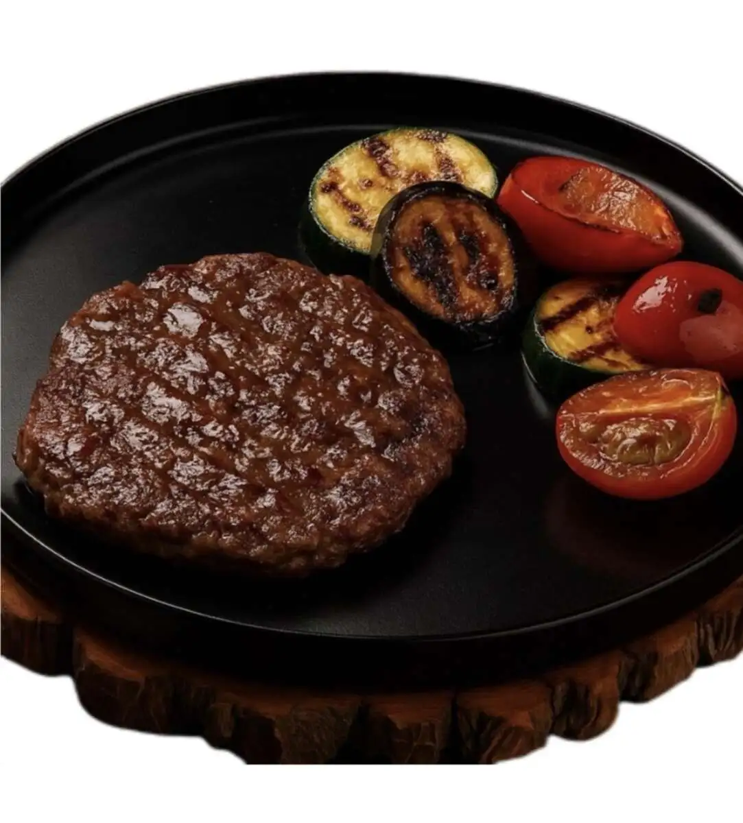 Плескавица с овощами на гриле