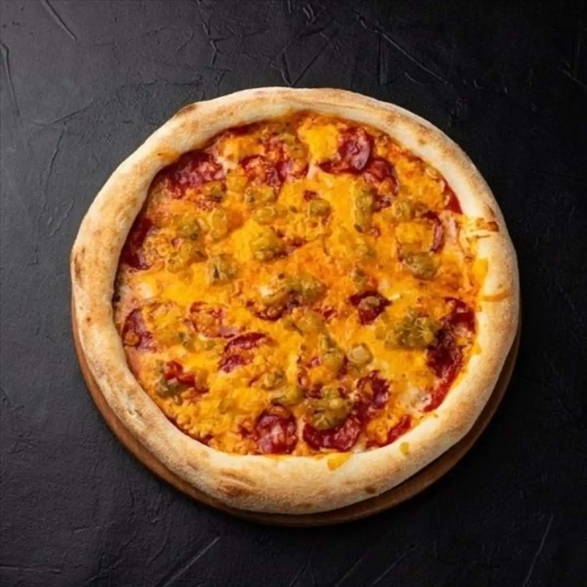 Пицца с салями и соусом релиш 25см