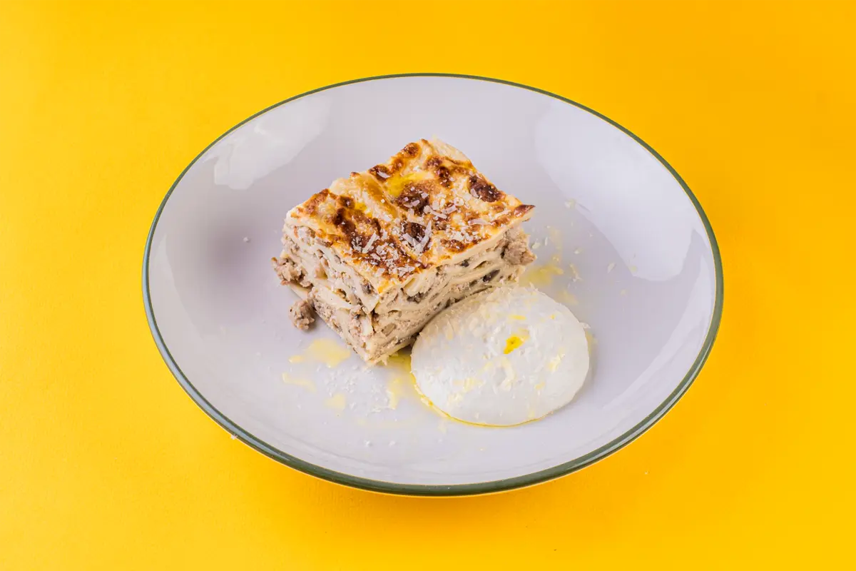 Лазанья с цыпленком и грибами