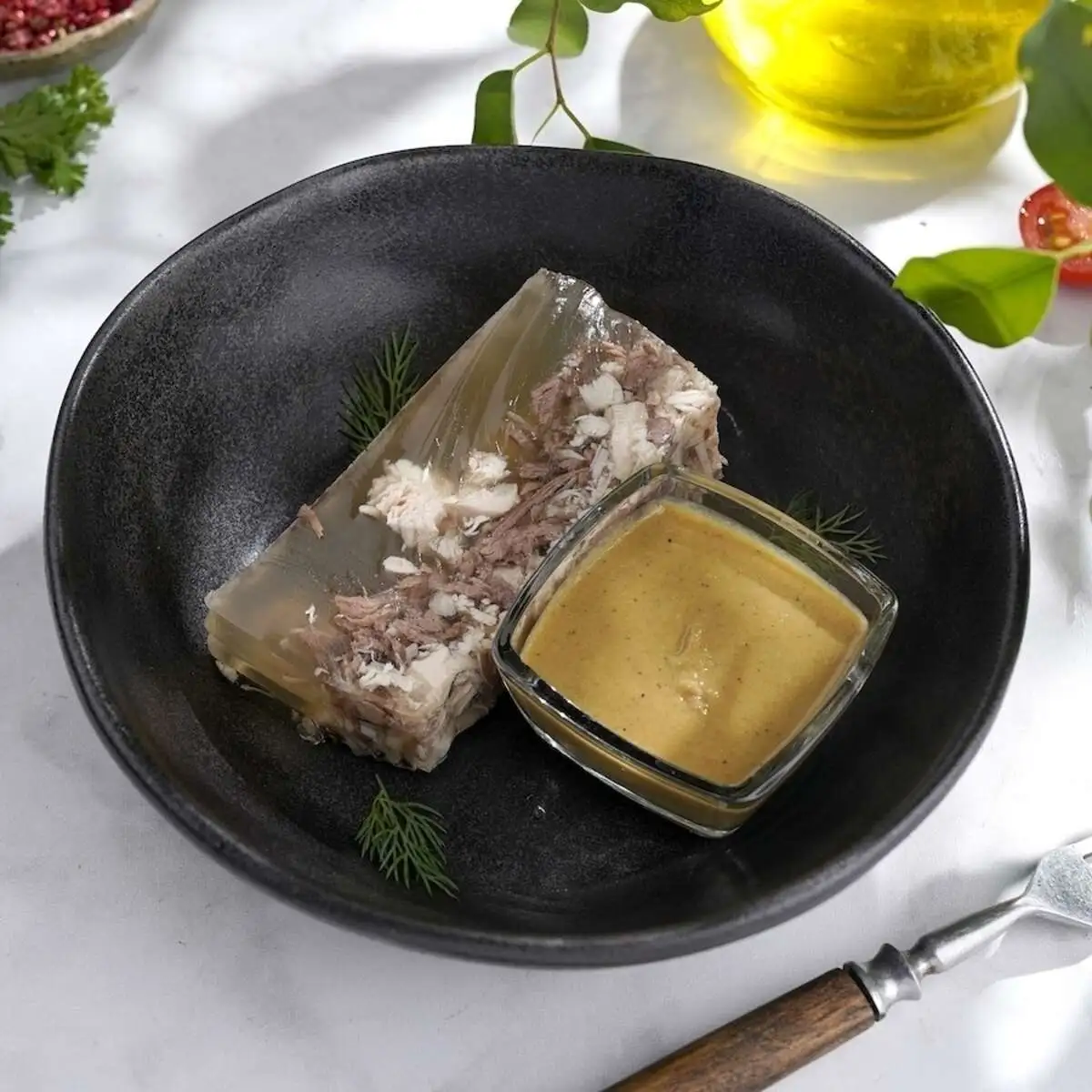 Студень из петуха и говядины