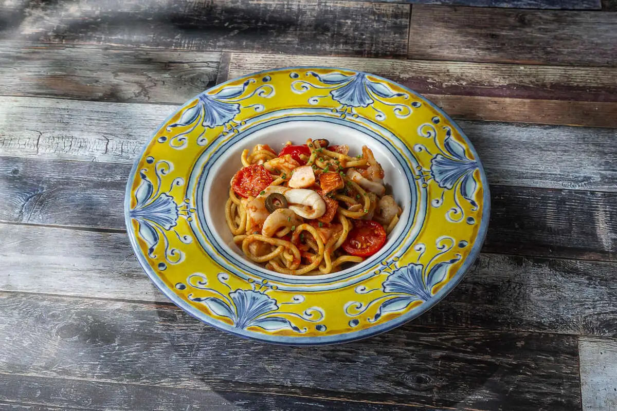 Спагетти с морепродуктами 