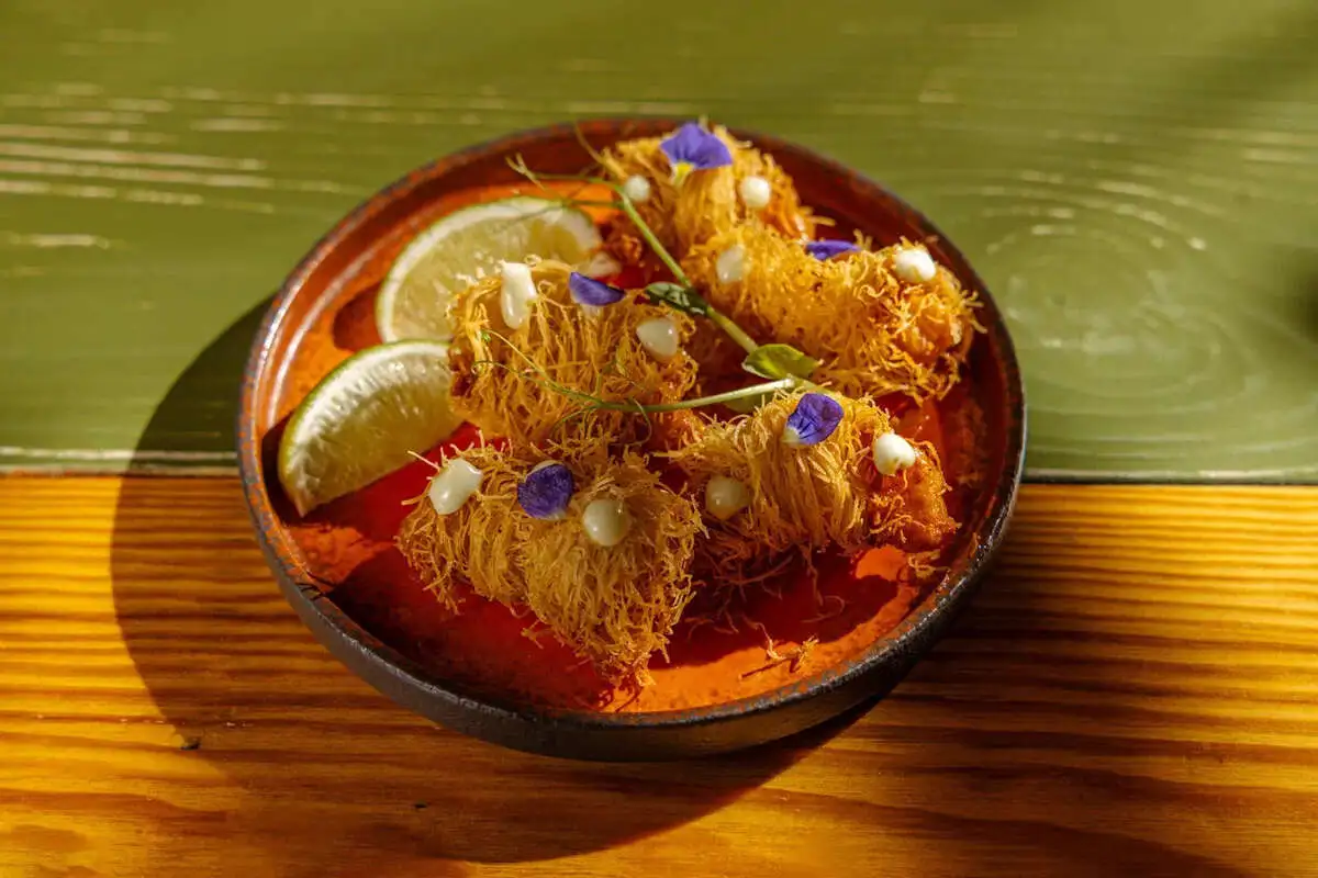 Креветки в тесте катаифи