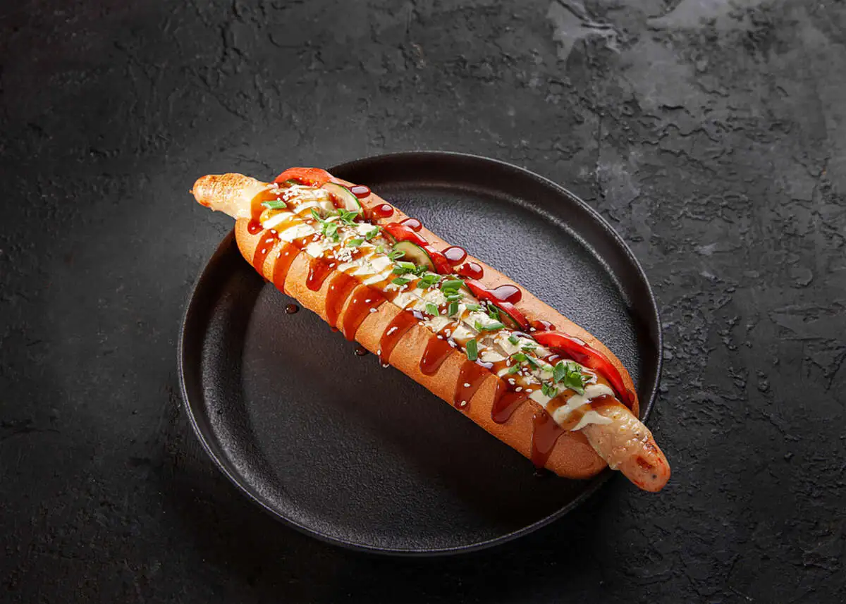 ХотДог с колбаской краб креветка