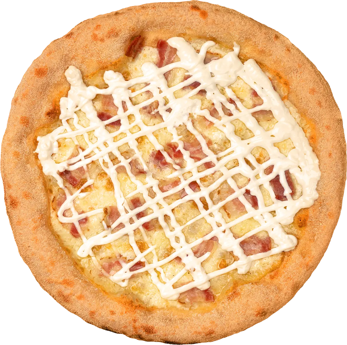 Пицца с беконом и маскарпоне