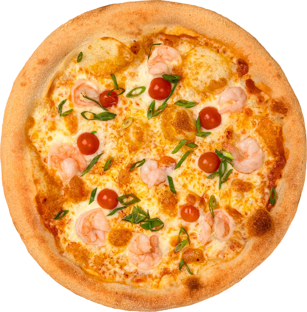 Пицца с креветками и соусом Том-ям