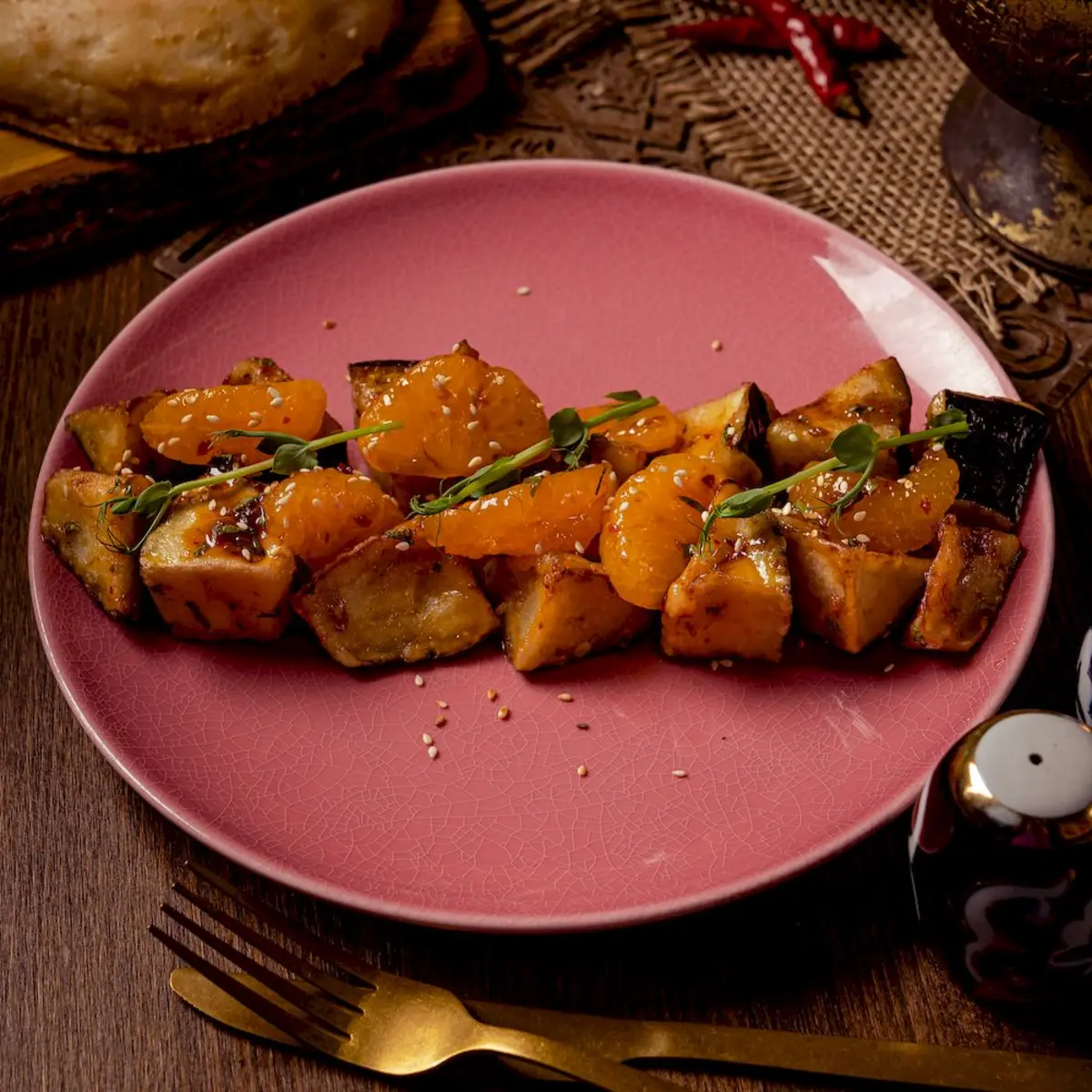 Хрустящие баклажаны мандаринами (170 гр)