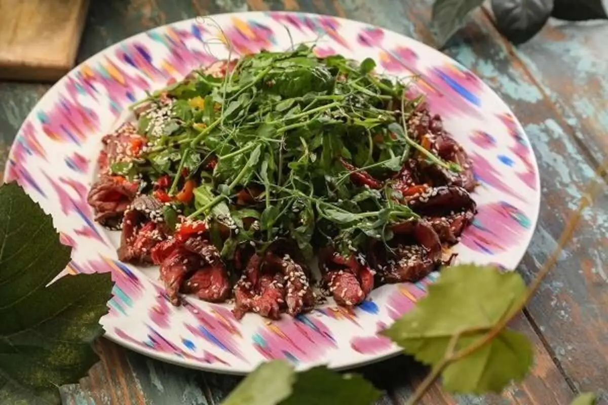 Салат с ростбифом и рукколой 