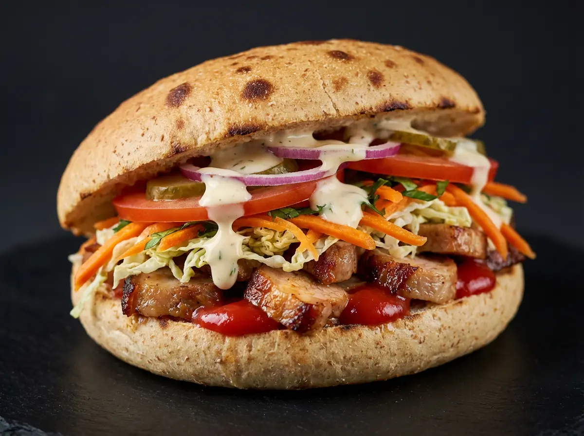 Шаурма в ЛЕПЕШКЕ со свининой