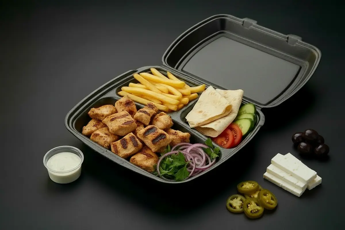 Гирос на тарелке