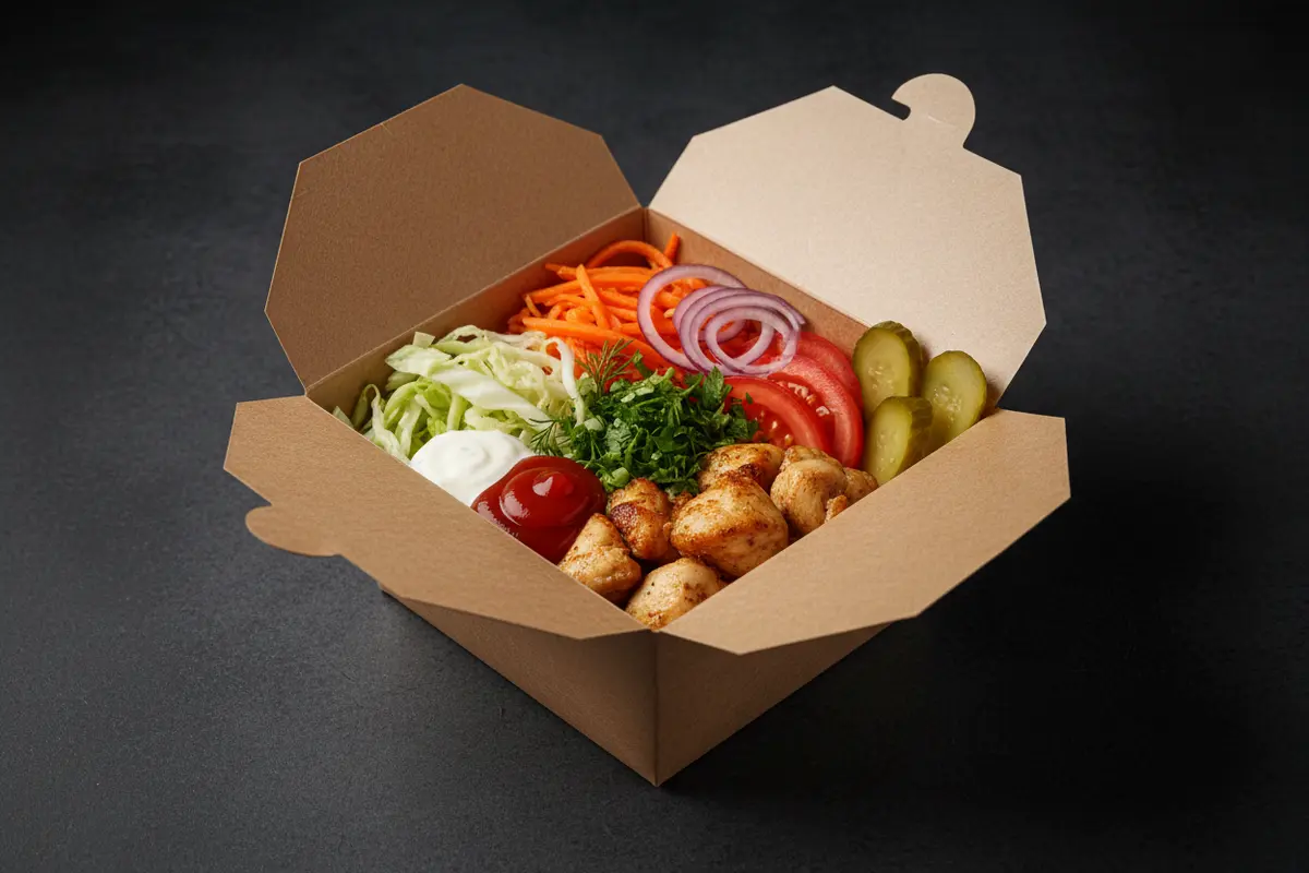 Шаурма в боксе с курицей