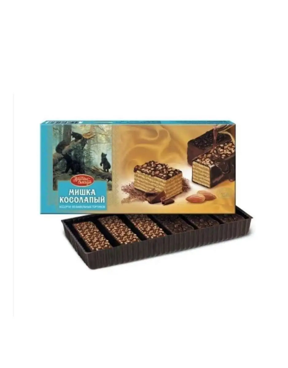 Торт Мишка Косолапый Вафельный с Миндалем 250г