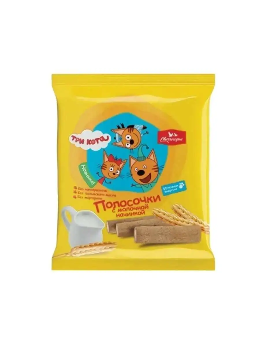 Полосочки Три Кота Молочная Начинка100г(м)