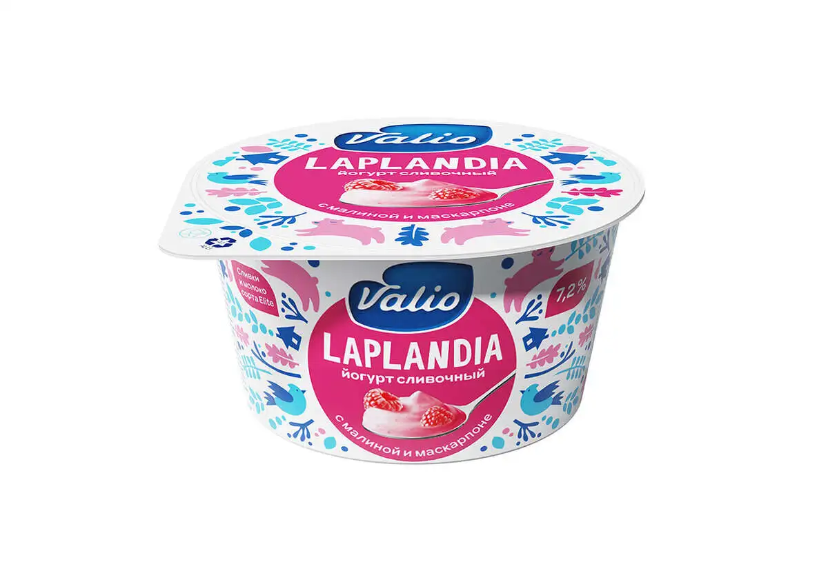 Йогурт Лапландия Малина/Маскарпоне 7,2% 120ГР