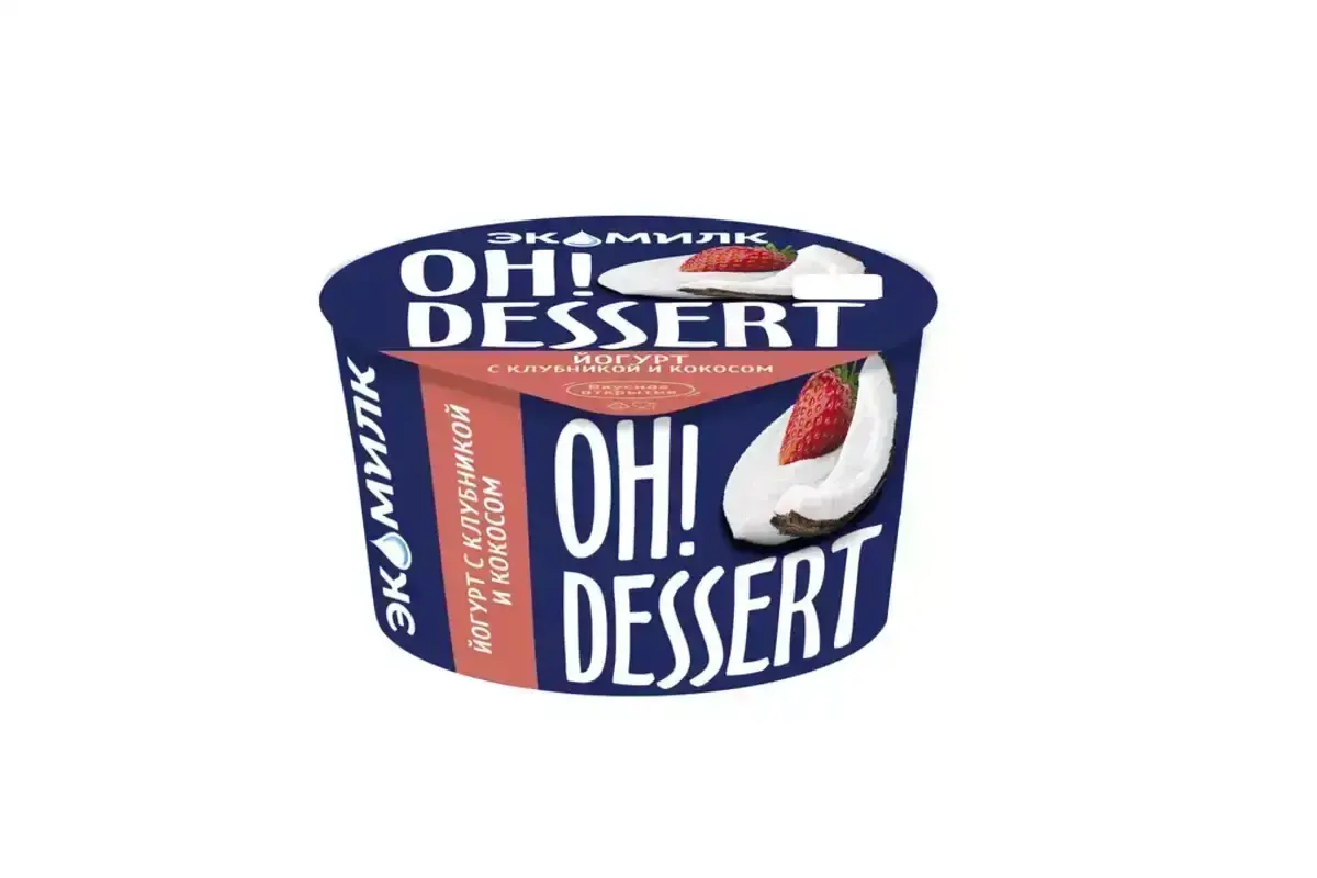 Йогурт Экомилк Клубника/Кокос 4,2% 130ГР