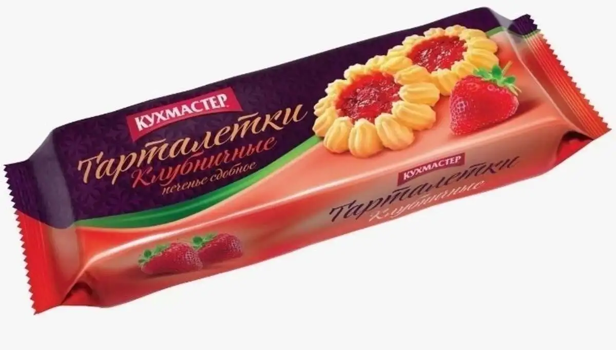 Печенье Кухмастер Клубничные Тарталетки 240г(м)