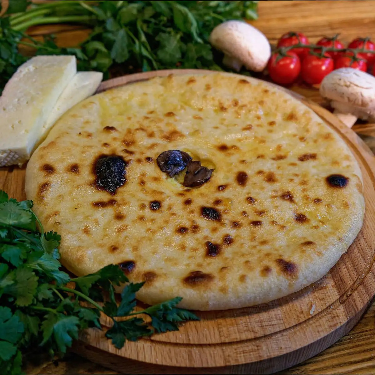 С сыром и грибами 450гр