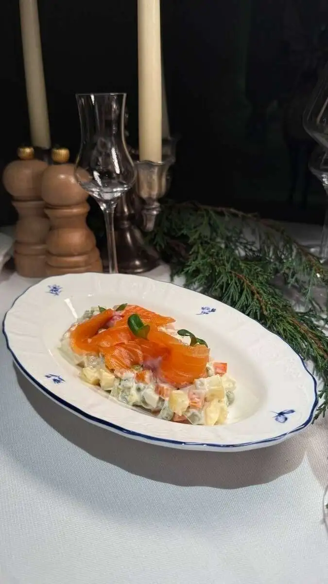 Салат Оливье с Лососем