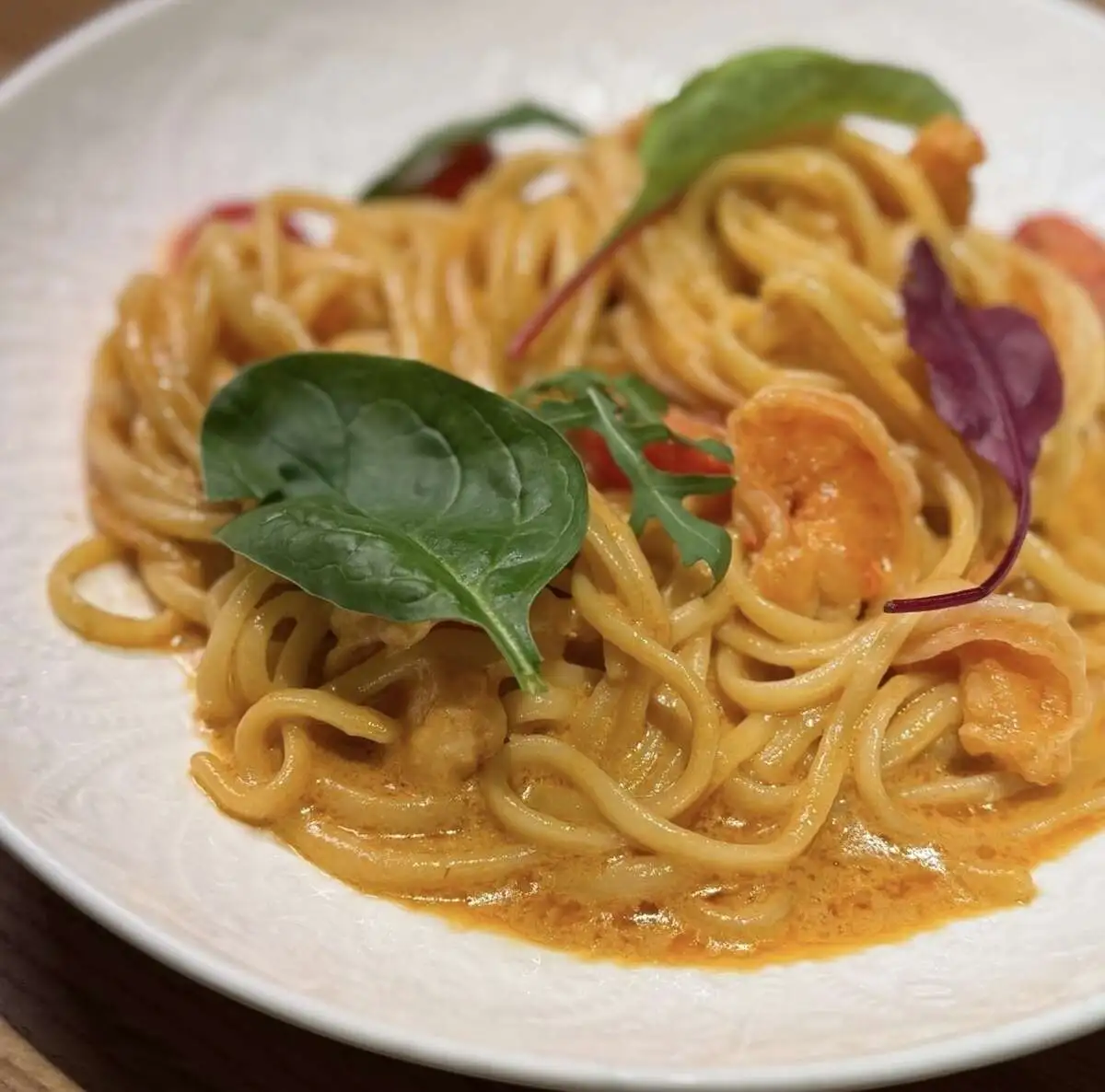 Спагетти с креветками