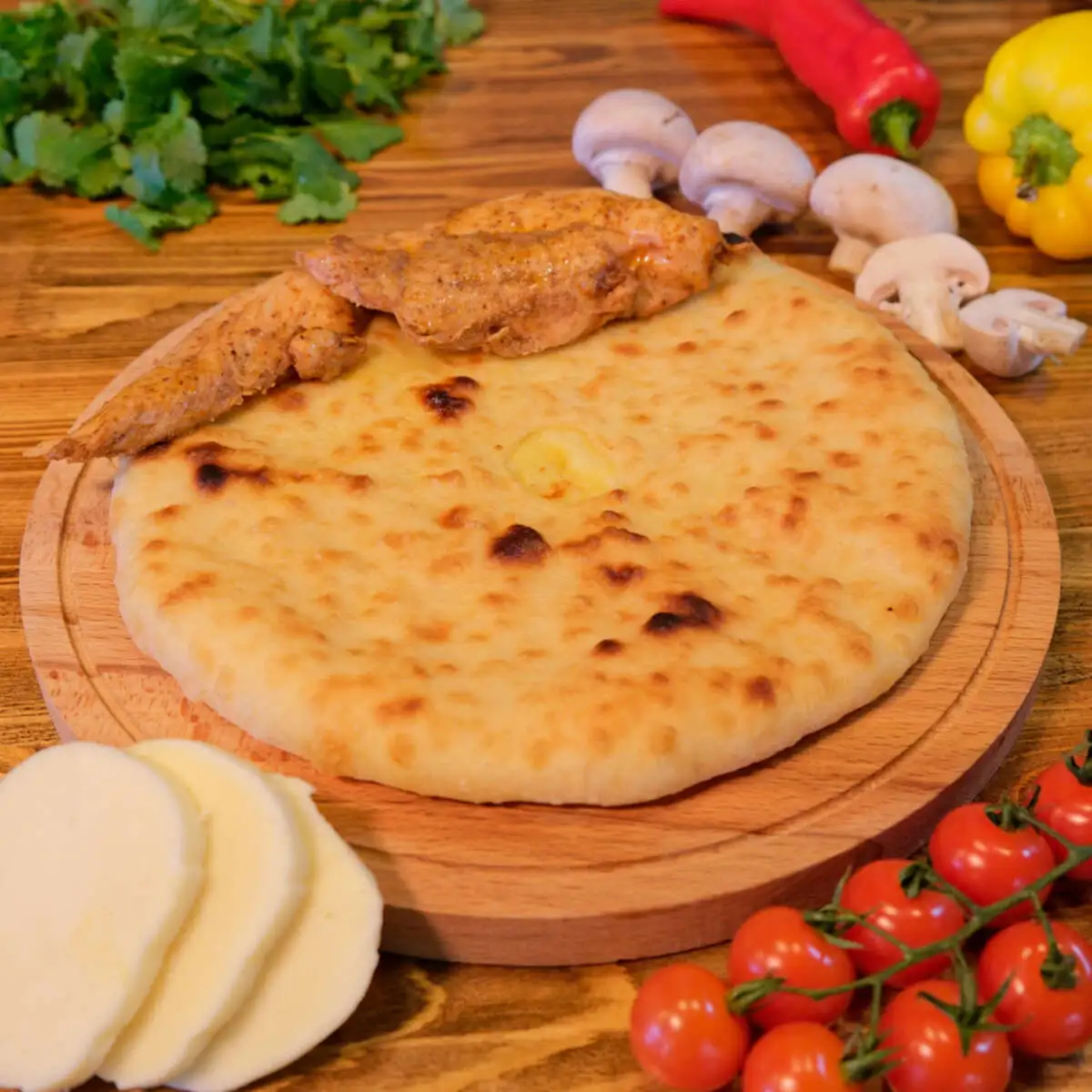 С курицей, грибами и сыром 450гр