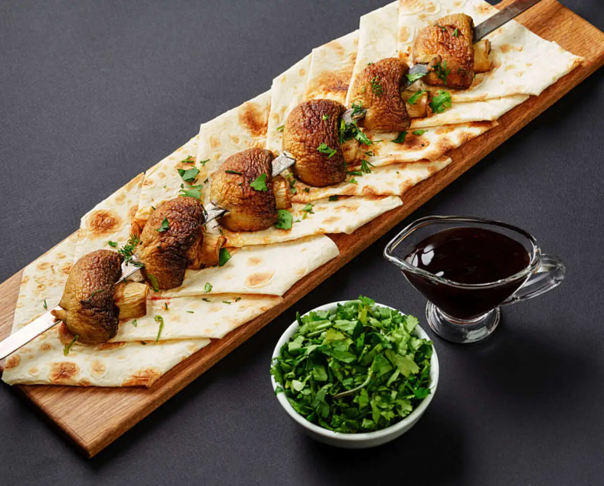 Шампиньоны на мангале