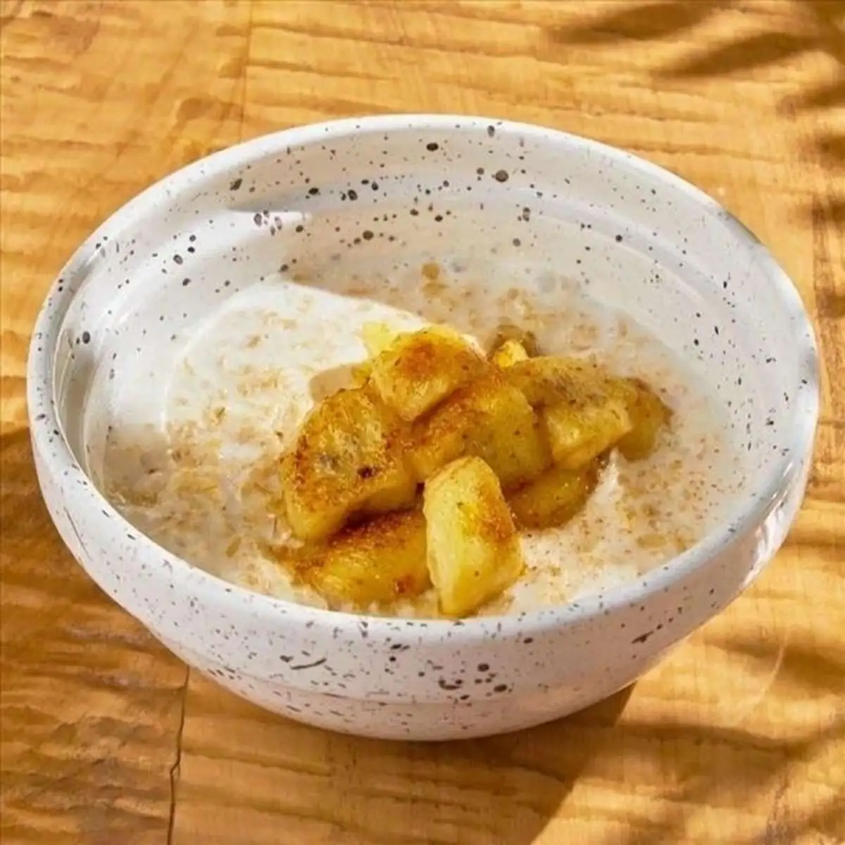 Каша на молоке с карамелизированным бананом