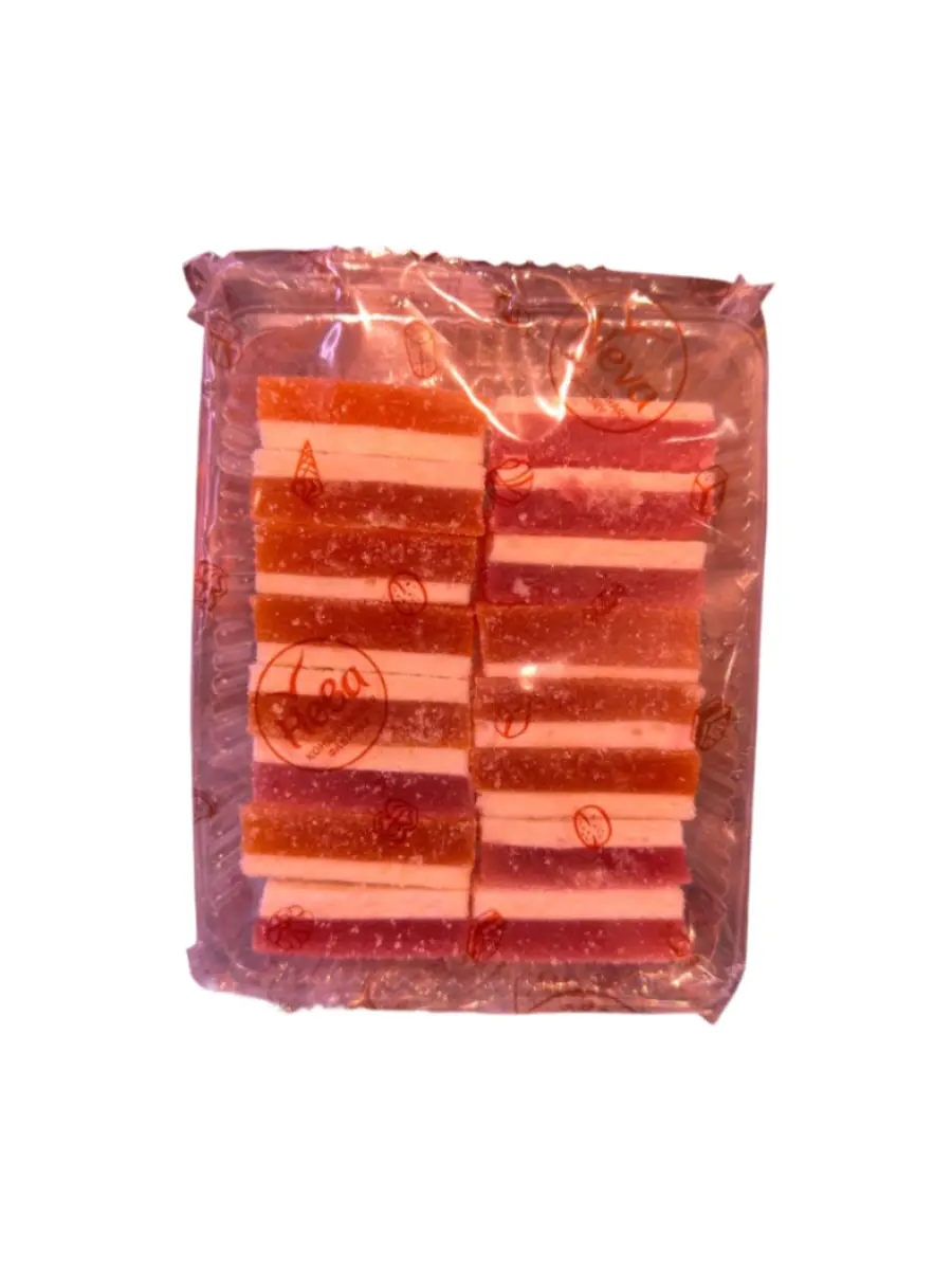 Мармелад желейный резной двухслойный со вкусами апельсина, вишни, и пломбира 