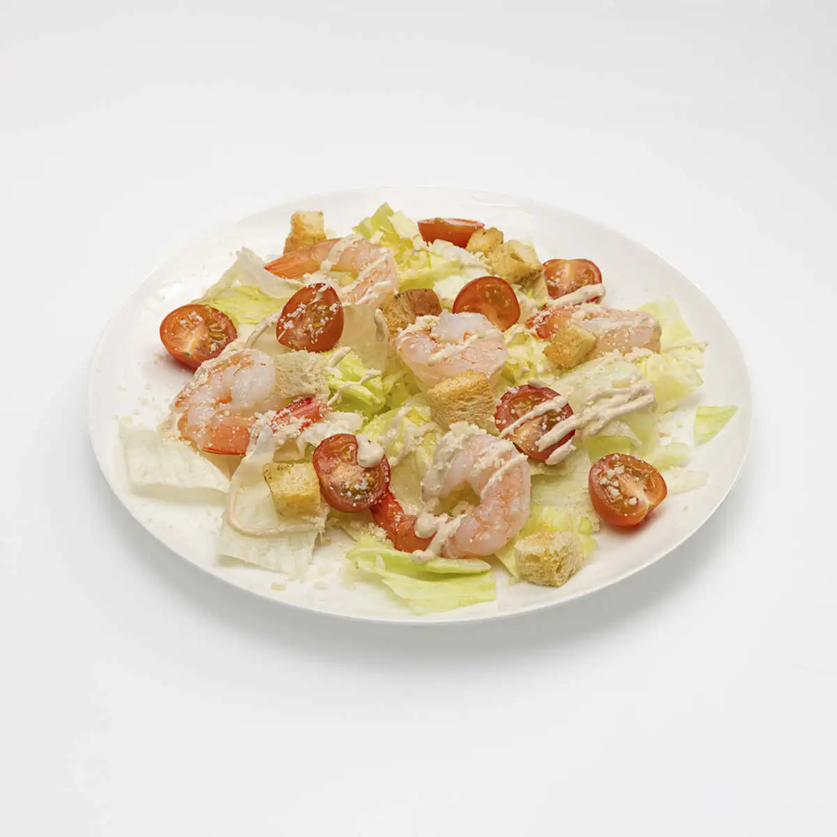 Салат Цезарь с креветками