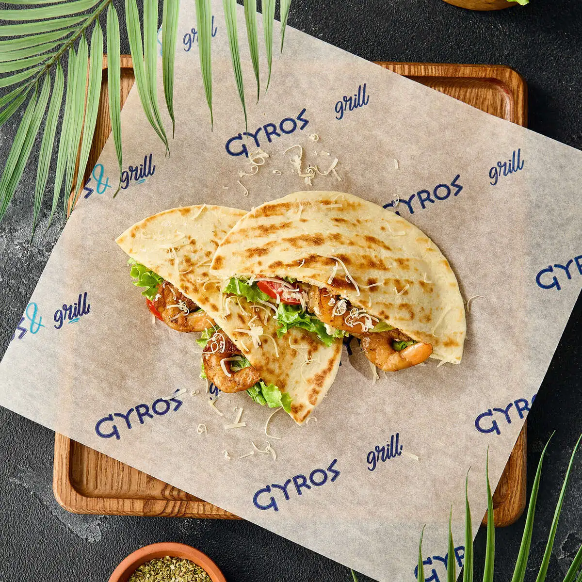 Пита Цезарь с креветками