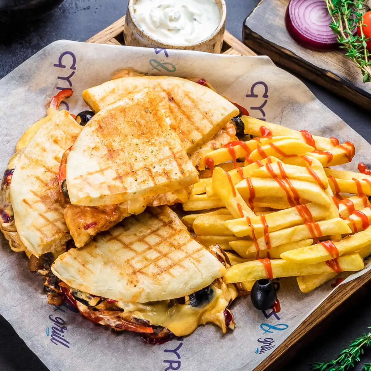 Скепасто с овощами гриль