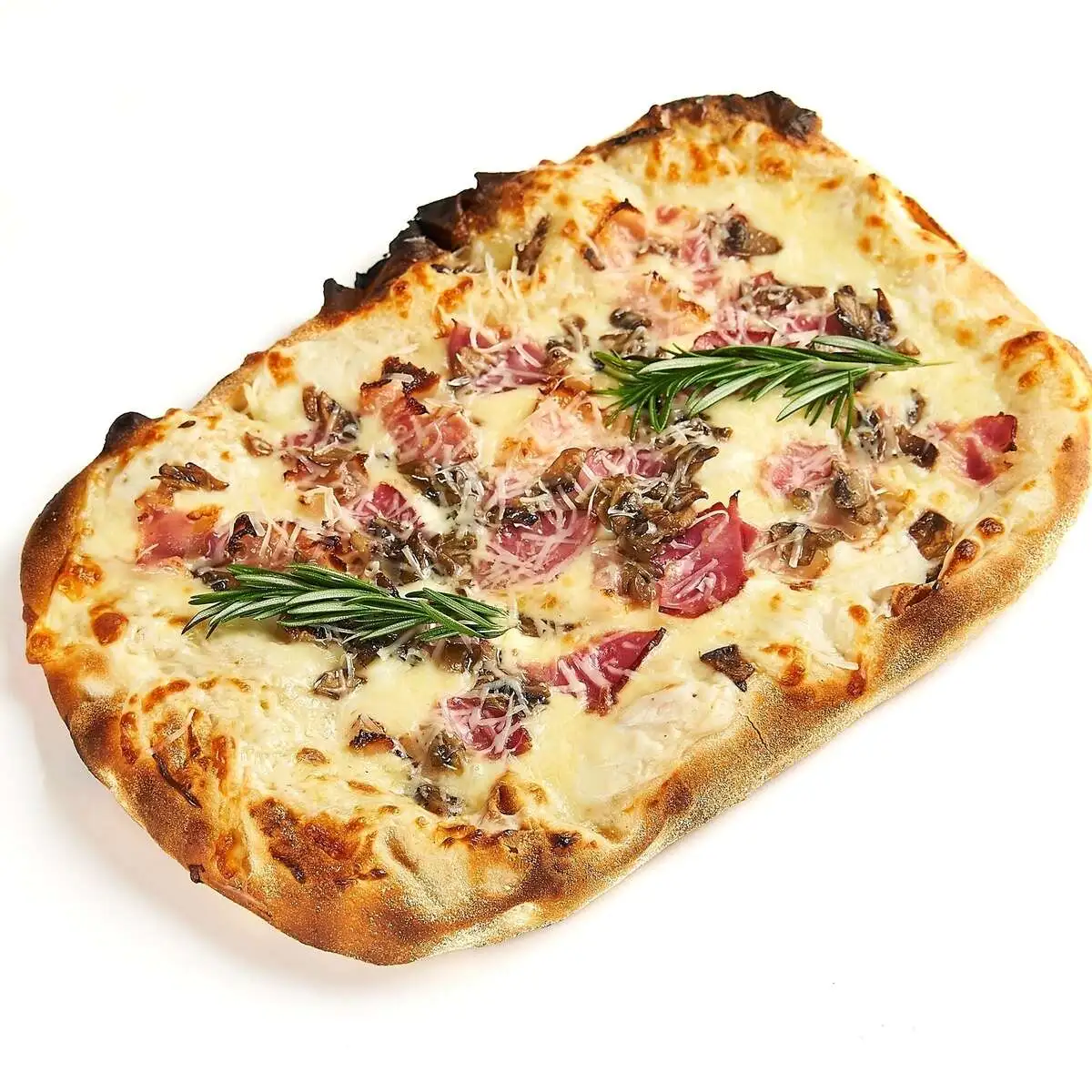 Пицца с беконом и грибами