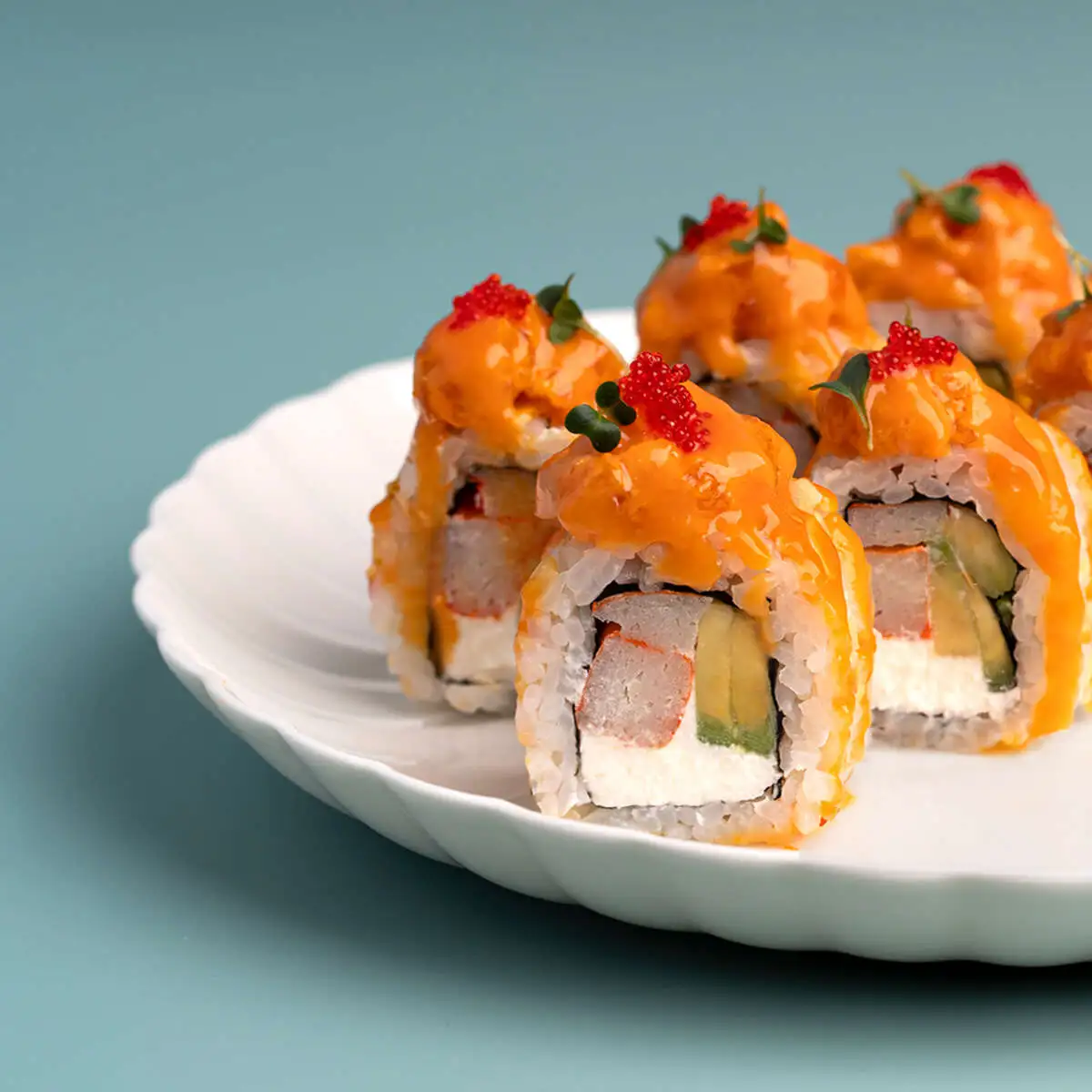 Mandarina – kraba – losos