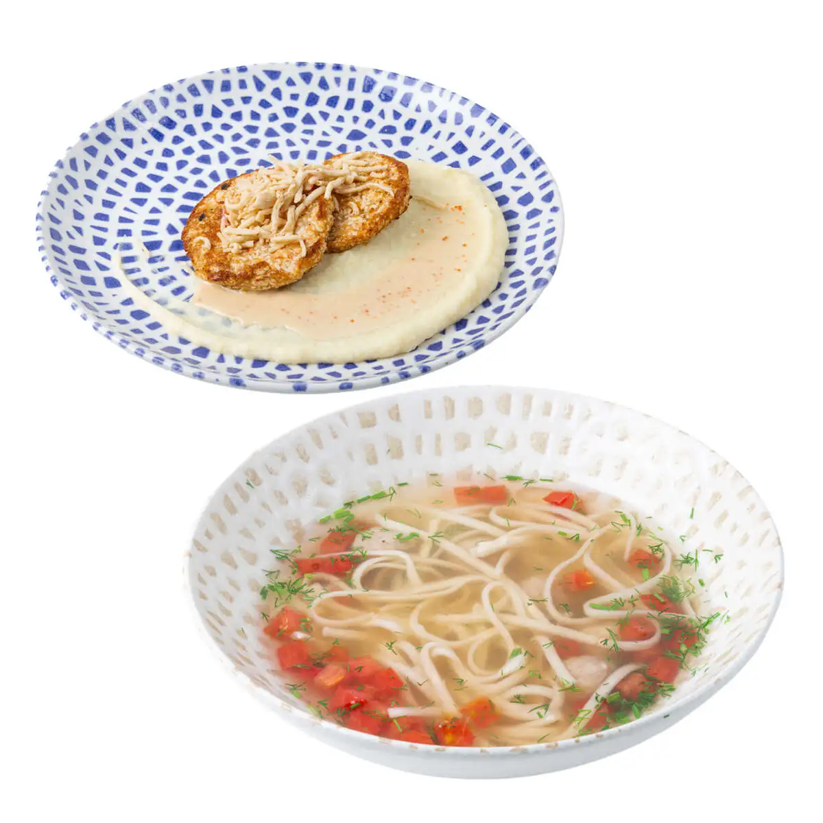 Домашняя лапша с фрикадельками + Котлеты из краба