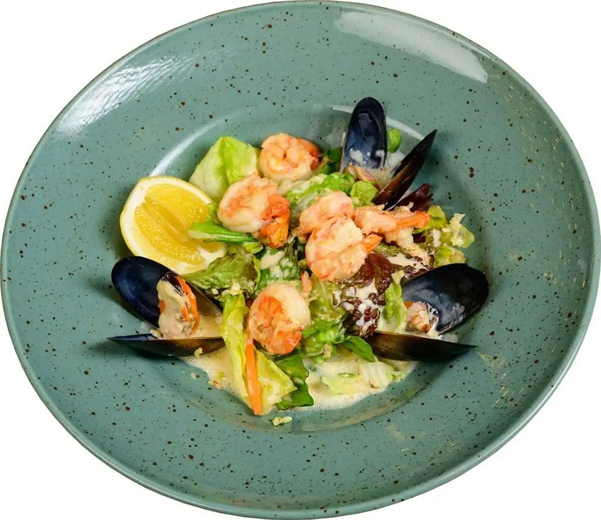 С морепродуктами в сливочно-имбирном соусе