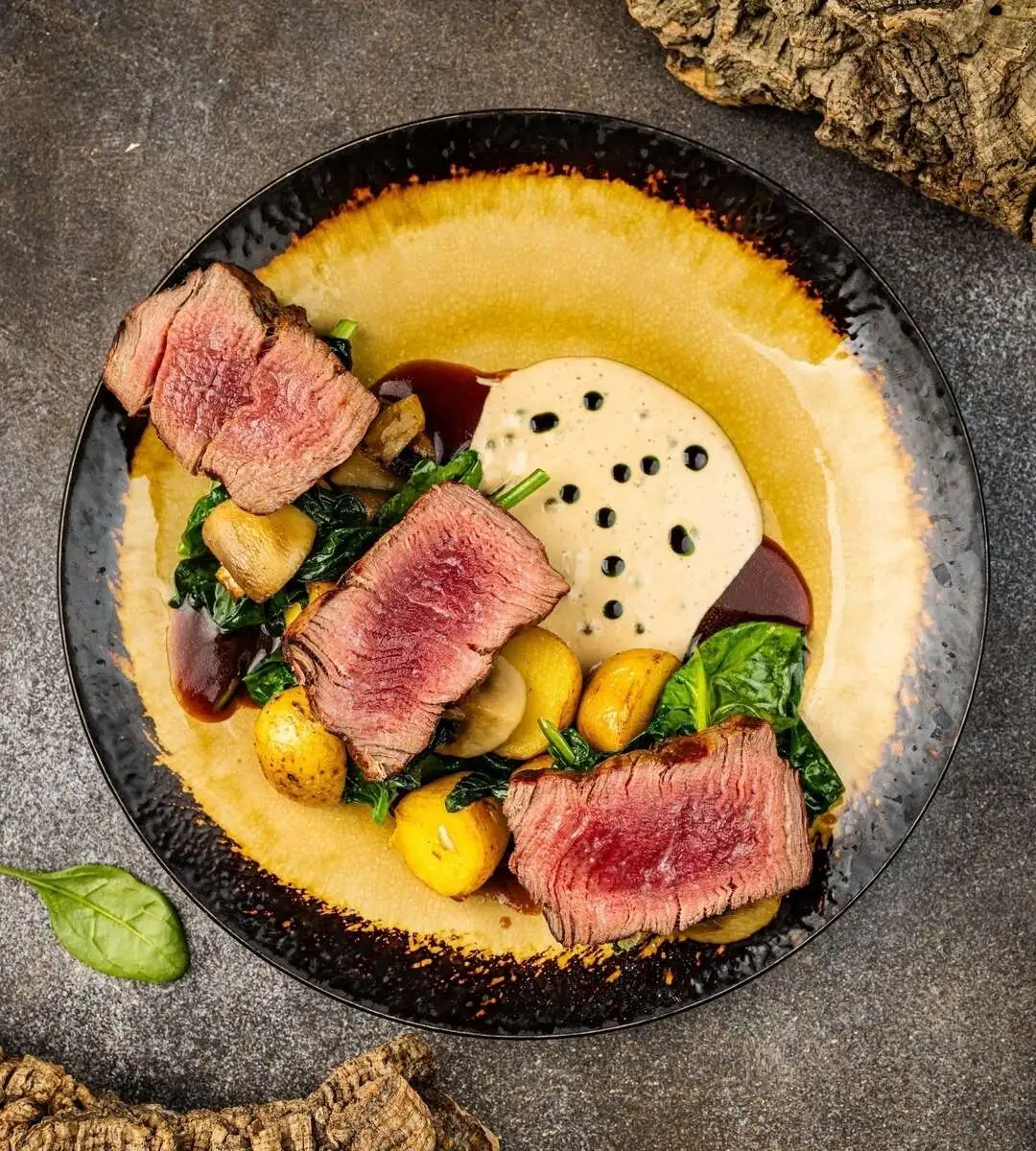 Филе говядины с жареным картофелем  