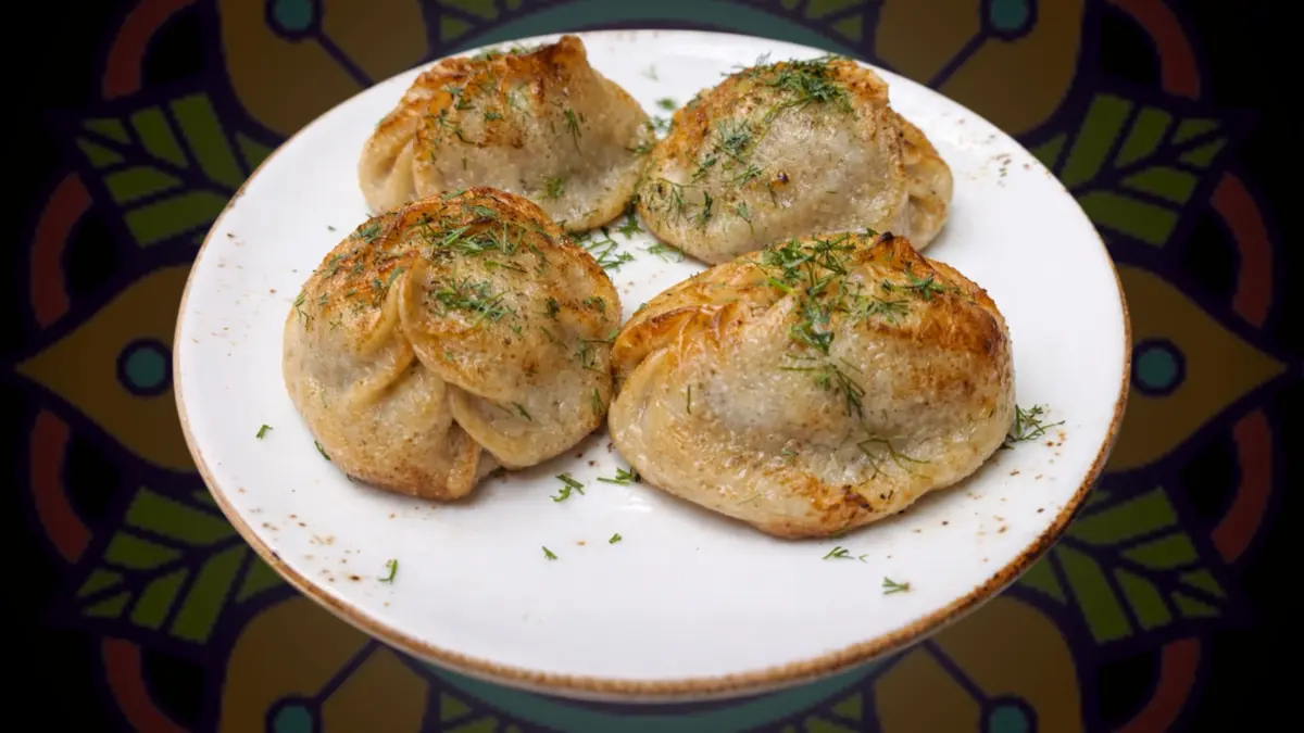 Жаренные манты с курицей