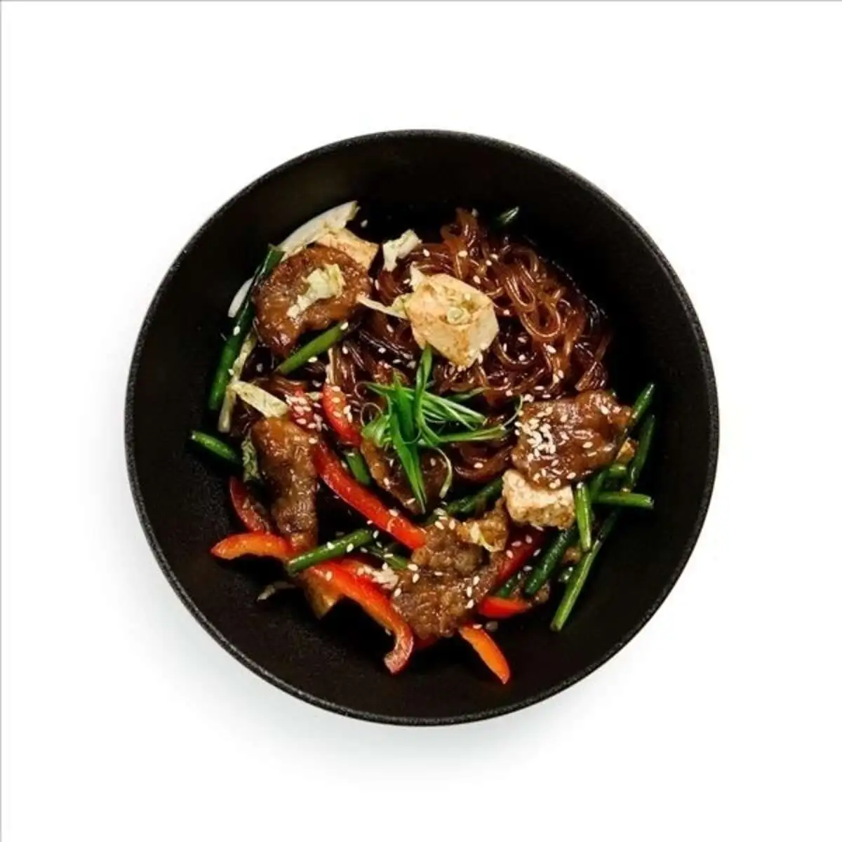 Бататовая лапша с говядиной Гальби