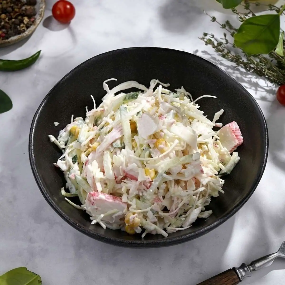 Салат крабовый с рисом (большая порция)