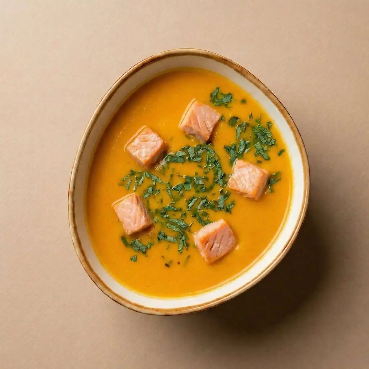 Сливочный суп с лососем