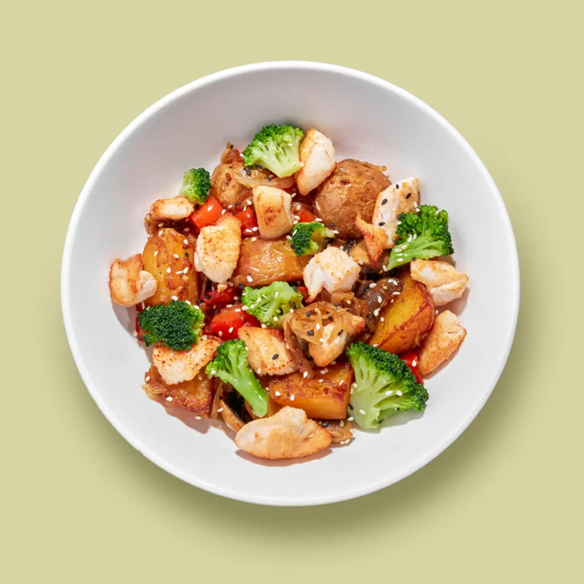 Жареха с курицей