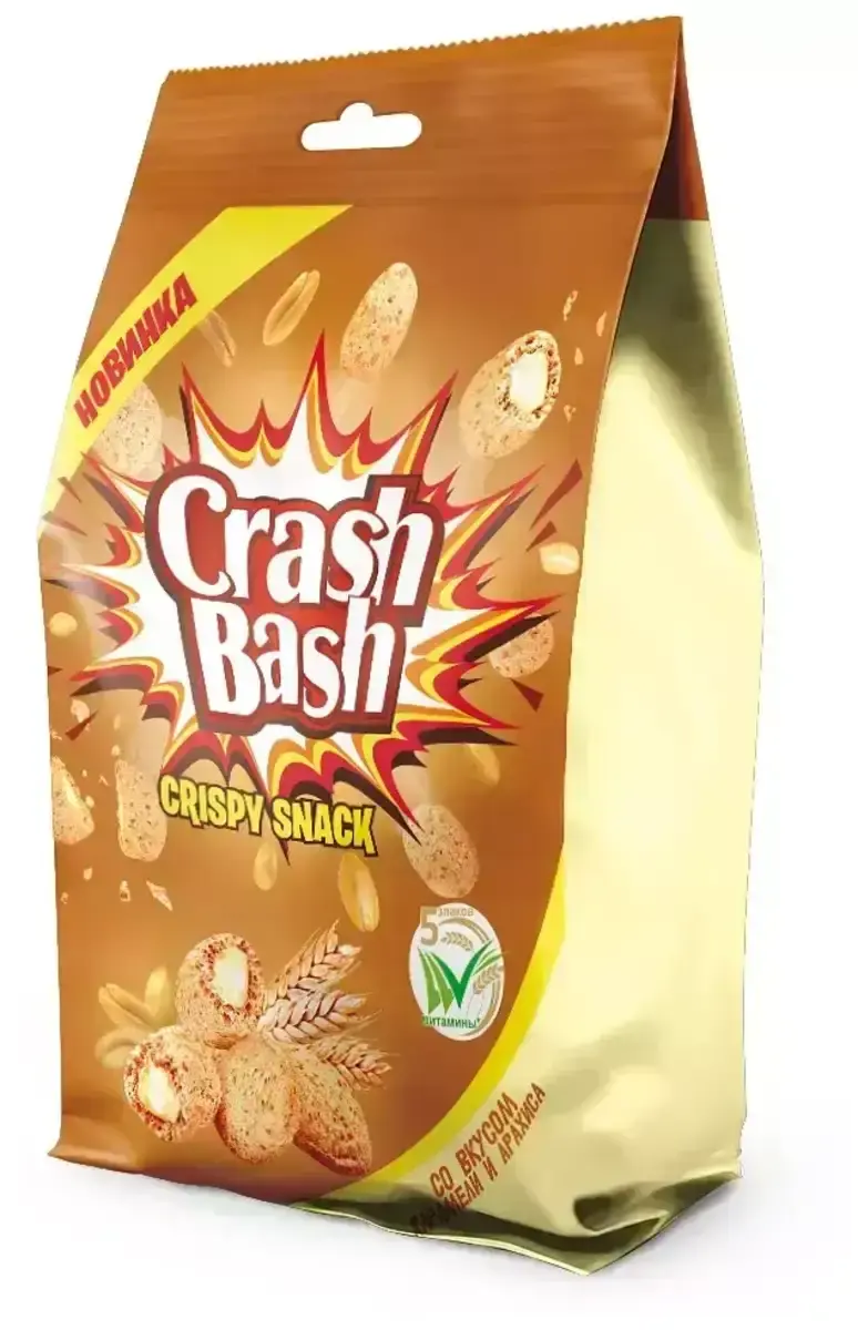 Снэк Хрустящий Краш Баш Карамель/Арахис 150г(м)