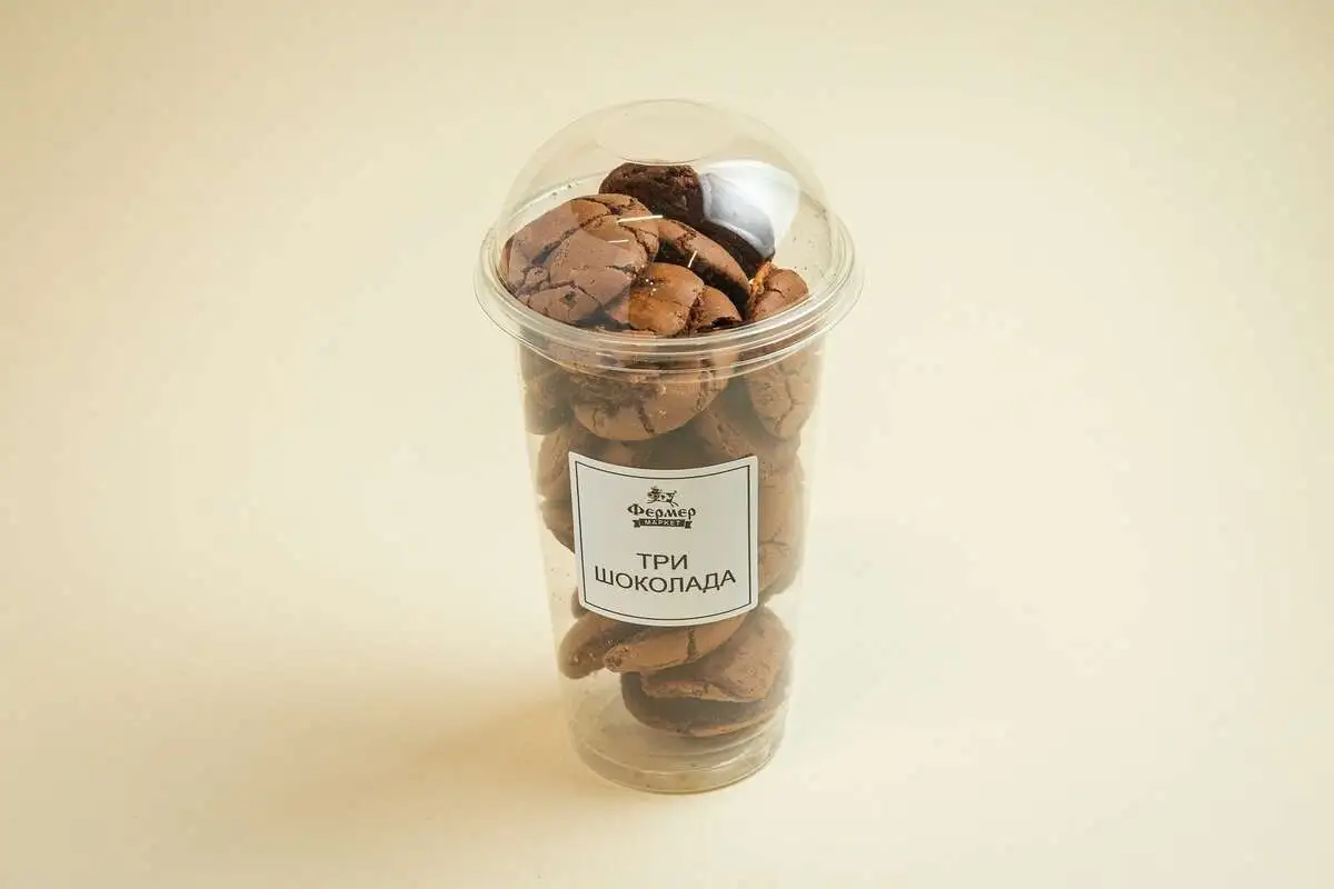Печенье три шоколада в стакане 140г
