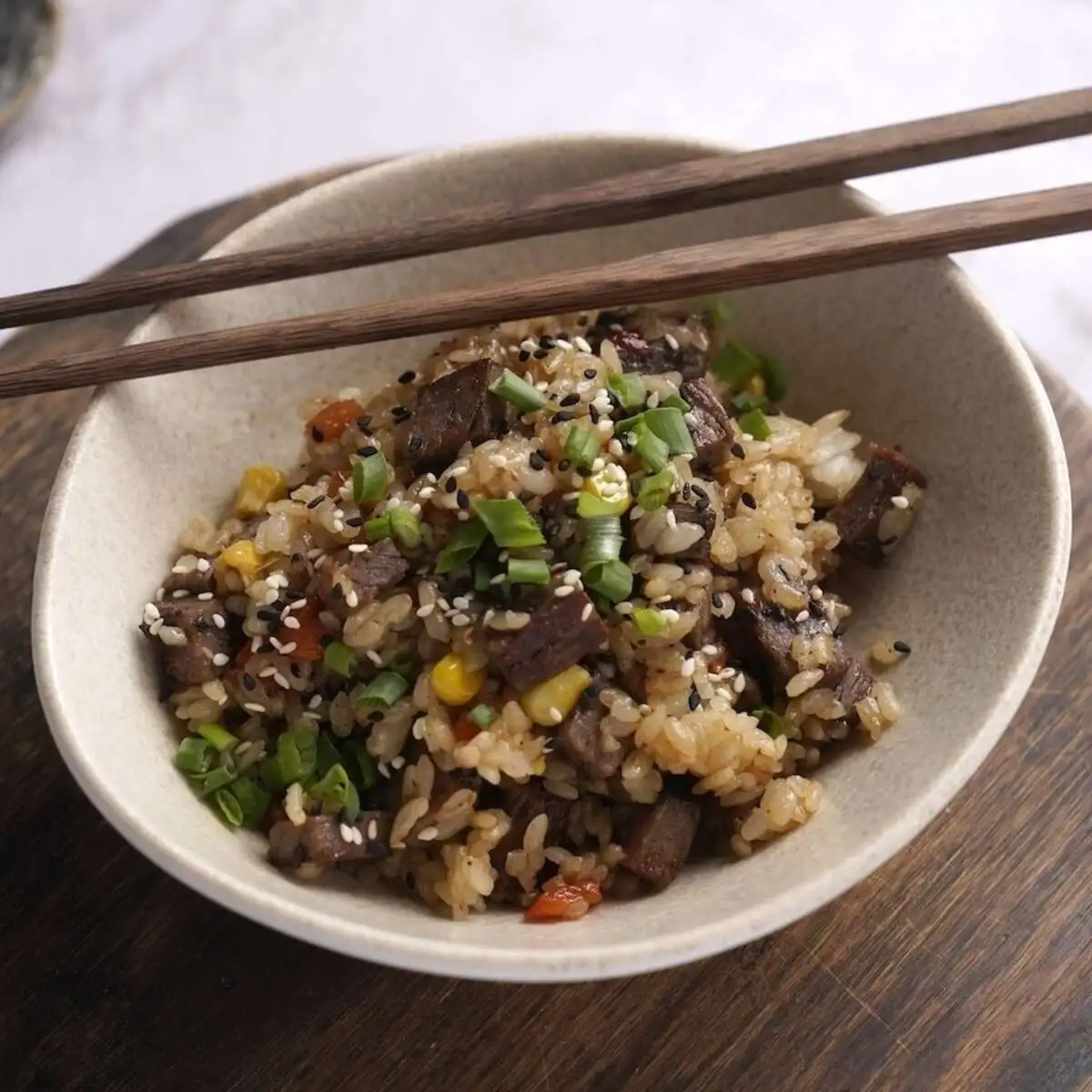 Рис жареный с говядиной