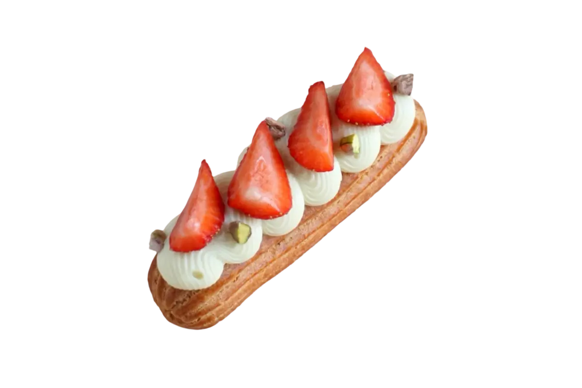 Эклер клубника-фисташка