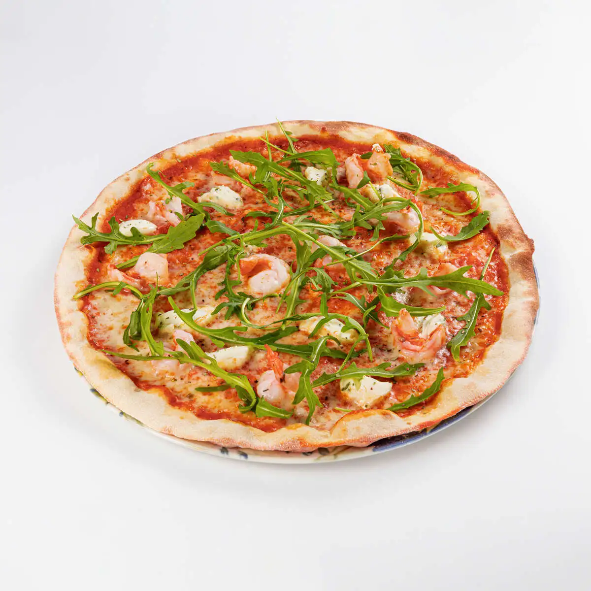Пицца с креветками и руколой интеграле