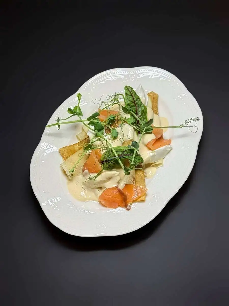 Блинчики с семгой