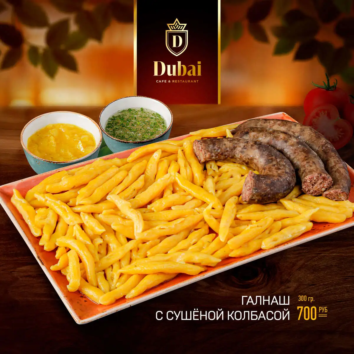 ГАЛНАШ С СУШЕНОЙ КОЛБАСОЙ 