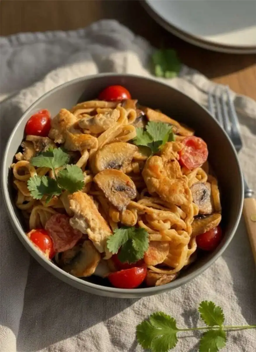 Удон с креветками том ям