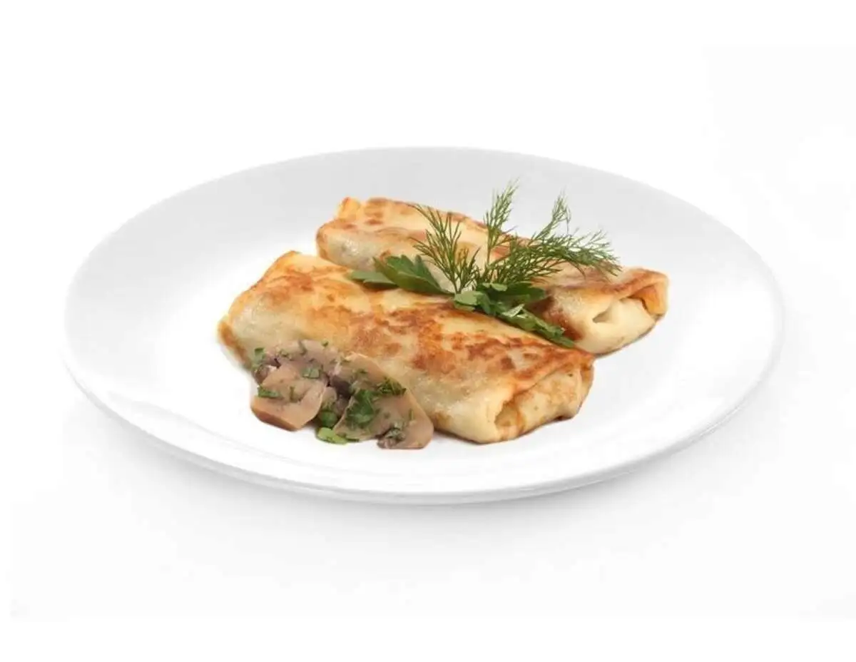 Блинчик с бужениной и грибами