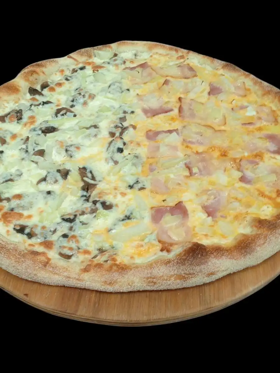 Пицца грибная + пицца карбонара