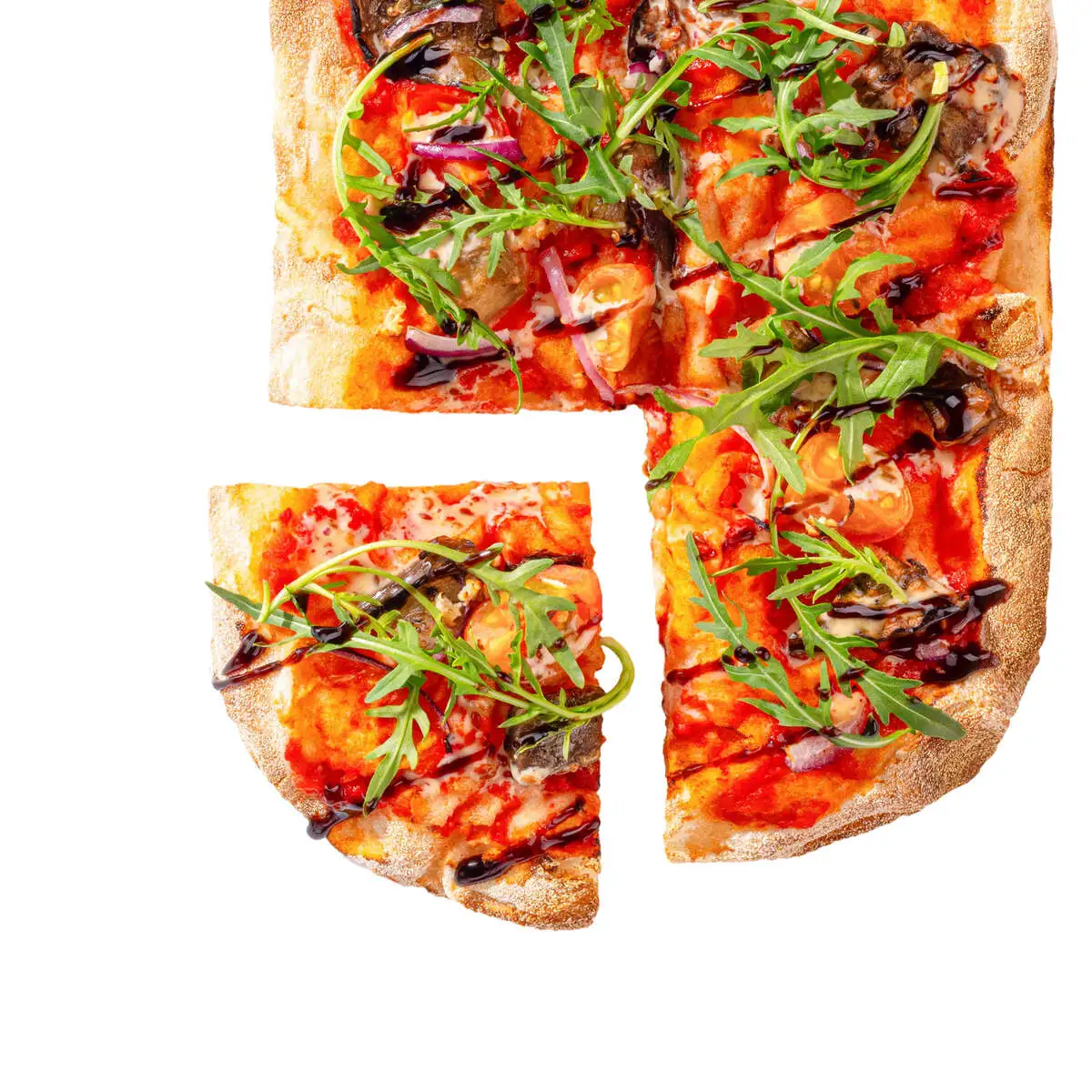 Постная Верде S с баклажанами, руколой и кунжутным соусом 